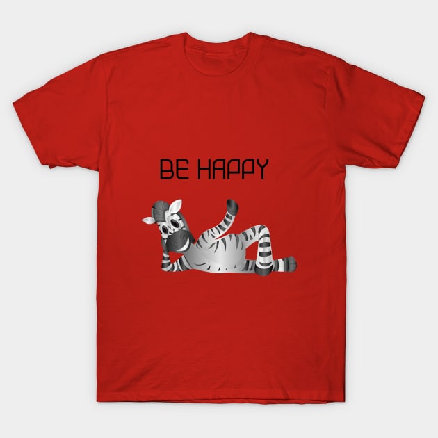 Be Happy With The Happy Zebra T-Shirt by PARADISE20